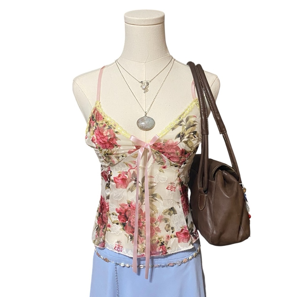 floral mesh top